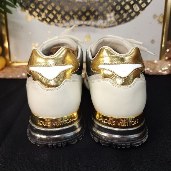 Authentic Louis Vuitton Suede Patent Calfskin Embossed Monogram Run Away Sneake - Picture 7 of 16